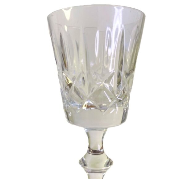 Wine and Sherry Glass Edinburgh Crystal Pattern ED19 Olive and Cross Cut Vintage - Picture 3 of 11